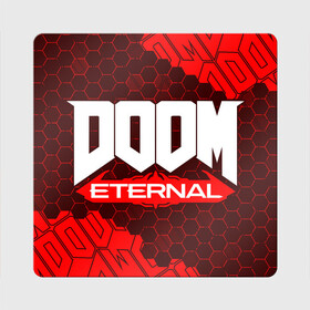 Магнит виниловый Квадрат с принтом DOOM ETERNAL / ДУМ ЭТЕРНАЛ в Белгороде, полимерный материал с магнитным слоем | размер 9*9 см, закругленные углы | Тематика изображения на принте: bfg | brutal | doom | eternal | ethernal | game | games | logo | дум | игра | игры | лого | логотип | логотипы | символ | символы | этернал