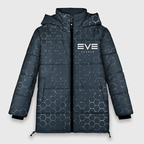 Женская зимняя куртка 3D с принтом EVE ECHOES ИВ ЭХО в Белгороде, верх — 100% полиэстер; подкладка — 100% полиэстер; утеплитель — 100% полиэстер | длина ниже бедра, силуэт Оверсайз. Есть воротник-стойка, отстегивающийся капюшон и ветрозащитная планка. 

Боковые карманы с листочкой на кнопках и внутренний карман на молнии | echo | echoes | eve | game | games | logo | online | space | ев онлайн | ев эхо | еве | ив онлайн | ив эхо | игра | игры | космос | лого | логотип | логотипы | онлайн | символ | символы | эхо | эхос