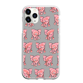 Чехол для iPhone 11 Pro Max матовый с принтом РОЗОВЫЕ СЛОНИКИ ПАТТЕРН в Белгороде, Силикон |  | бесшовный паттерн | животные. слоны | милота | нежнятина | серый | слоники. розовый