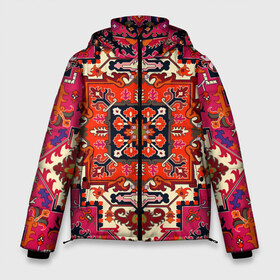 Мужская зимняя куртка 3D с принтом Бордовый ковер в Белгороде, верх — 100% полиэстер; подкладка — 100% полиэстер; утеплитель — 100% полиэстер | длина ниже бедра, свободный силуэт Оверсайз. Есть воротник-стойка, отстегивающийся капюшон и ветрозащитная планка. 

Боковые карманы с листочкой на кнопках и внутренний карман на молнии. | 90 е | 90е | бабушкин | бабушкин ковер | девяностые | ковер | ковер на стене | коврик | кружево | мягкий | орнамент | палас | пол | старый ковер | текстуры | узор | цветочки | цветы