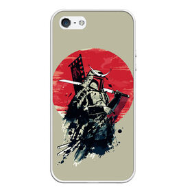Чехол для iPhone 5/5S матовый с принтом Samurai man в Белгороде, Силикон | Область печати: задняя сторона чехла, без боковых панелей | Тематика изображения на принте: бамбук | катана | сакура | самурай | япония