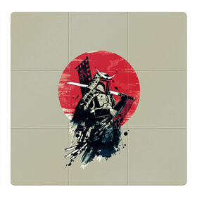 Магнитный плакат 3Х3 с принтом Samurai man в Белгороде, Полимерный материал с магнитным слоем | 9 деталей размером 9*9 см | бамбук | катана | сакура | самурай | япония
