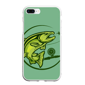 Чехол для iPhone 7Plus/8 Plus матовый с принтом Large fish в Белгороде, Силикон | Область печати: задняя сторона чехла, без боковых панелей | океан | рыбалка | рыбы | спининг
