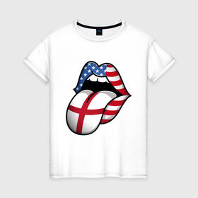 Женская футболка хлопок с принтом Английский Язык в Белгороде, 100% хлопок | прямой крой, круглый вырез горловины, длина до линии бедер, слегка спущенное плечо | american | england | english | usa | английский язык | англия | переводчик | сша | тренд | язык