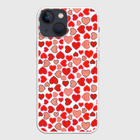 Чехол для iPhone 13 mini с принтом Сердечки паттерн в Белгороде,  |  | cute | love is | valentines day | you | алые | валентина | влюбленные | девушке | день рождения | дружба | жена | лучшая | любимая | люблю | любовь | мама | марта | милые | нежные | подарок | свадьба | серде | сердца