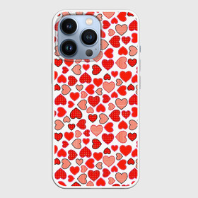Чехол для iPhone 13 Pro с принтом Сердечки паттерн в Белгороде,  |  | cute | love is | valentines day | you | алые | валентина | влюбленные | девушке | день рождения | дружба | жена | лучшая | любимая | люблю | любовь | мама | марта | милые | нежные | подарок | свадьба | серде | сердца