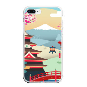 Чехол для iPhone 7Plus/8 Plus матовый с принтом Tokyo в Белгороде, Силикон | Область печати: задняя сторона чехла, без боковых панелей | горы | остров | сакура | токио | япония