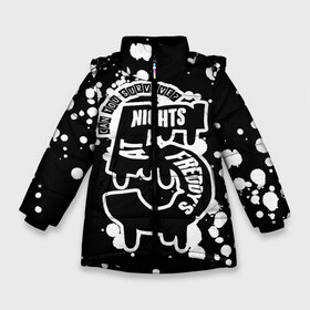 Зимняя куртка для девочек 3D с принтом Five Nights at Freddy в Белгороде, ткань верха — 100% полиэстер; подклад — 100% полиэстер, утеплитель — 100% полиэстер. | длина ниже бедра, удлиненная спинка, воротник стойка и отстегивающийся капюшон. Есть боковые карманы с листочкой на кнопках, утяжки по низу изделия и внутренний карман на молнии. 

Предусмотрены светоотражающий принт на спинке, радужный светоотражающий элемент на пуллере молнии и на резинке для утяжки. | 4 | bonnie | chica | fnaf | foxy | freddy | funny | horror | scary | sfm | бонни | майк | ночей | пять | ужас | фокси | фредди | чика | шмидт