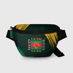 Поясная сумка 3D с принтом GUSSI / ГУСИ в Белгороде, 100% полиэстер | плотная ткань, ремень с регулируемой длиной, внутри несколько карманов для мелочей, основное отделение и карман с обратной стороны сумки застегиваются на молнию | anti | antibrand | brand | fashion | gucci | gusi | gussi | logo | meme | memes | анти | антибренд | бренд | гуси | гуччи | забавные | лого | логотип | мем | мемы | мода | прикол | приколы | прикольные | символ