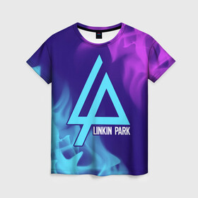 Женская футболка 3D с принтом LINKIN PARK / ЛИНКИН ПАРК в Белгороде, 100% полиэфир ( синтетическое хлопкоподобное полотно) | прямой крой, круглый вырез горловины, длина до линии бедер | linkin | linkinpark | logo | lp | music | park | rock | линкин | линкинпарк | лого | логотип | логотипы | лп | музыка | парк | рок | символ