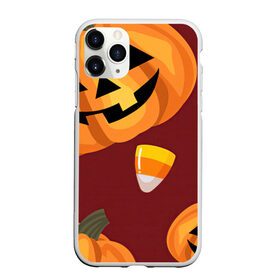 Чехол для iPhone 11 Pro Max матовый с принтом Сладкие хэллоуин в Белгороде, Силикон |  | Тематика изображения на принте: арт | бардовый | красный | оранжевый | рисунок | сладости | сладость | тыква | тыквы