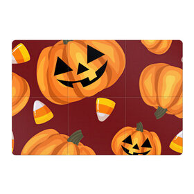 Магнитный плакат 3Х2 с принтом Сладкие хэллоуин в Белгороде, Полимерный материал с магнитным слоем | 6 деталей размером 9*9 см | арт | бардовый | красный | оранжевый | рисунок | сладости | сладость | тыква | тыквы