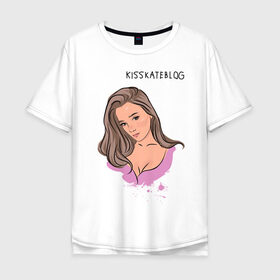 Мужская футболка хлопок Oversize с принтом Kisskateblog в Белгороде, 100% хлопок | свободный крой, круглый ворот, “спинка” длиннее передней части | blogger | xbloggers | xhouse | блогер | блогеры