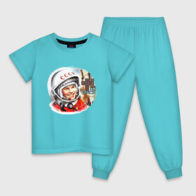 Детская пижама хлопок с принтом Юрий Гагарин 1 в Белгороде, 100% хлопок |  брюки и футболка прямого кроя, без карманов, на брюках мягкая резинка на поясе и по низу штанин
 | Тематика изображения на принте: звезды | земля | история | космос | орбита | ракета