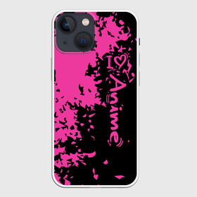 Чехол для iPhone 13 mini с принтом Love anime розовые кляксы на черном в Белгороде,  |  | anime | manga | romance | аниме | киберпанк | кодомо | комиксы | манга | метажанр | меха | стиль | стимпанк | фэнтези | школьная история | японские