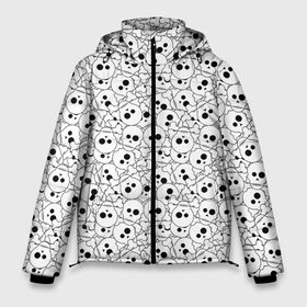 Мужская зимняя куртка 3D с принтом Черепа черно-белые в Белгороде, верх — 100% полиэстер; подкладка — 100% полиэстер; утеплитель — 100% полиэстер | длина ниже бедра, свободный силуэт Оверсайз. Есть воротник-стойка, отстегивающийся капюшон и ветрозащитная планка. 

Боковые карманы с листочкой на кнопках и внутренний карман на молнии. | boys | death | halloween | pattern | phantom | skull | глаза | готика | готический | зомби | кладбище | кости | мальчикам | монстры | мумия | паттерн | пацанские | привидение | призрак | скелет | страшные | татуировка