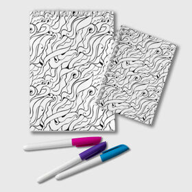 Блокнот с принтом Черно-белые узоры в Белгороде, 100% бумага | 48 листов, плотность листов — 60 г/м2, плотность картонной обложки — 250 г/м2. Листы скреплены удобной пружинной спиралью. Цвет линий — светло-серый
 | abstract | art | pattern | абстракционизм | абстракция | аниме | арт | брызги | волны | восточный | граффити | змеи | инь янь | искусство | кружево | линии | море | паттерн | текстура | тучи | узор | хавитки | черви