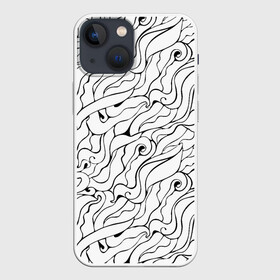 Чехол для iPhone 13 mini с принтом Черно белые узоры в Белгороде,  |  | abstract | art | pattern | абстракционизм | абстракция | аниме | арт | брызги | волны | восточный | граффити | змеи | инь янь | искусство | кружево | линии | море | паттерн | текстура | тучи | узор | хавитки | черви