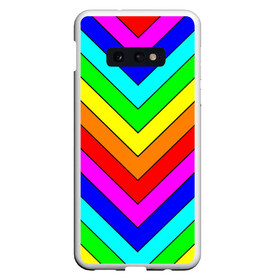 Чехол для Samsung S10E с принтом Rainbow Stripes в Белгороде, Силикон | Область печати: задняя сторона чехла, без боковых панелей | geometry | gradient | neon | геометрические | градиент | детям | кислота | кислотный | конус | красочный | линии | неоновые | пирамида | полоска | полосы | радуга | радужный | разноцветные | сочный | треугольники
