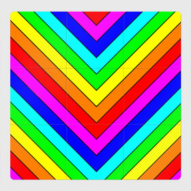 Магнитный плакат 3Х3 с принтом Rainbow Stripes в Белгороде, Полимерный материал с магнитным слоем | 9 деталей размером 9*9 см | geometry | gradient | neon | геометрические | градиент | детям | кислота | кислотный | конус | красочный | линии | неоновые | пирамида | полоска | полосы | радуга | радужный | разноцветные | сочный | треугольники