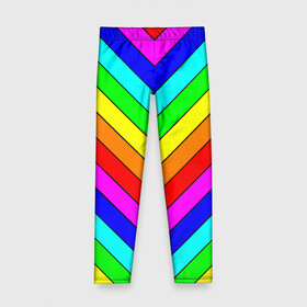 Детские леггинсы 3D с принтом Rainbow Stripes в Белгороде, полиэстер 85%, спандекс 15% | эластичный пояс, зауженный крой | geometry | gradient | neon | геометрические | градиент | детям | кислота | кислотный | конус | красочный | линии | неоновые | пирамида | полоска | полосы | радуга | радужный | разноцветные | сочный | треугольники