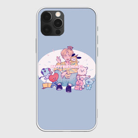 Чехол для iPhone 12 Pro Max с принтом BTS Happy Birthday в Белгороде, Силикон |  | bd | bt21 | bts | hoseok | jhope | jimin | jin | jungkook | namjoon | rm | taehyung | v | бантан | бт21 | бтс | ви | голубая | день рождения | джей хоуп | джин | намджун | подарок | праздник | рм | с днем рождения | тэхен | хосок | чимин