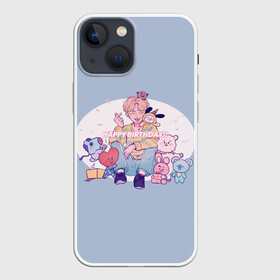 Чехол для iPhone 13 mini с принтом BTS Happy Birthday в Белгороде,  |  | bd | bt21 | bts | hoseok | jhope | jimin | jin | jungkook | namjoon | rm | taehyung | v | бантан | бт21 | бтс | ви | голубая | день рождения | джей хоуп | джин | намджун | подарок | праздник | рм | с днем рождения | тэхен | хосок | чимин