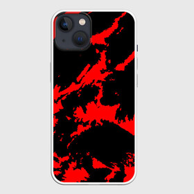 Чехол для iPhone 13 с принтом Красный на черном в Белгороде,  |  | abstract | black | demon | halloween | pattern | red | абстрактные | алые | брызги | демон | камуфляж | краска | краски | кровавый | кровь | лава | мазки | маскировка | милитари | огонь | паттерн | пламя | пятна | пятнистый