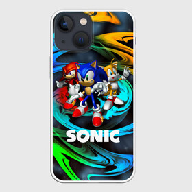 Чехол для iPhone 13 mini с принтом SONIC TRIO в Белгороде,  |  | Тематика изображения на принте: hedgehog | metal sonic | silver | silver the hedgehog | sonic | sonic boom | sonic the hedgehog | ёж сонник | игры | соник | фильмы