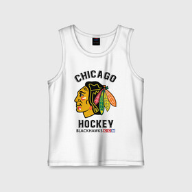 Детская майка хлопок с принтом CHICAGO BLACKHAWKS NHL в Белгороде,  |  | blackhawks | ccm | chicago | hockey | nhl | sport | usa | блэкхоукс | индеец | нхл | спорт | сша | хоккей | чикаго