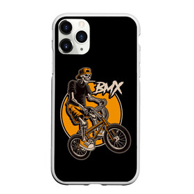 Чехол для iPhone 11 Pro матовый с принтом BMX в Белгороде, Силикон |  | bicycle | bmx | skull | sport | x games | велик | велосипед | велоспорт | скелет | череп | экстремальный спорт