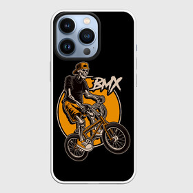 Чехол для iPhone 13 Pro с принтом BMX в Белгороде,  |  | bicycle | bmx | skull | sport | x games | велик | велосипед | велоспорт | скелет | череп | экстремальный спорт