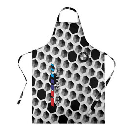Фартук 3D с принтом BMW в Белгороде, 100% полиэстер | общий размер — 65 х 85 см, ширина нагрудника — 26 см, горловина — 53 см, длина завязок — 54 см, общий обхват в поясе — 173 см. Принт на завязках и на горловине наносится с двух сторон, на основной части фартука — только с внешней стороны | auto | automobile | bmw | car | carbon | machine | motor | motor car | sport car | автомашина | бмв | бренд | легковой автомобиль | марка | спортивный автомобиль | тачка