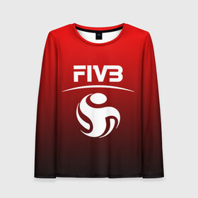 Женский лонгслив 3D с принтом FIVB ВОЛЕЙБОЛ в Белгороде, 100% полиэстер | длинные рукава, круглый вырез горловины, полуприлегающий силуэт | fivb | voleybal | volleyball | волебол | волейбол | волейбола | волейболист | волейболистка | воллейбол | международная | федерация | фивб
