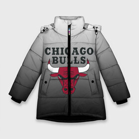 Зимняя куртка для девочек 3D с принтом JORDAN CHICAGO BULLS в Белгороде, ткань верха — 100% полиэстер; подклад — 100% полиэстер, утеплитель — 100% полиэстер. | длина ниже бедра, удлиненная спинка, воротник стойка и отстегивающийся капюшон. Есть боковые карманы с листочкой на кнопках, утяжки по низу изделия и внутренний карман на молнии. 

Предусмотрены светоотражающий принт на спинке, радужный светоотражающий элемент на пуллере молнии и на резинке для утяжки. | basketball | jordan | michael | michael jordan | баскетбол | джордан | майкл | стиль