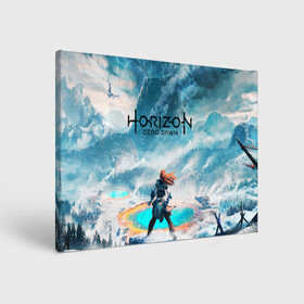 Холст прямоугольный с принтом Horizon Zero Dawn  в Белгороде, 100% ПВХ |  | aloy | antasy girl | art | artwork | digital art | fantasy | horizon | horizon: zero dawn | landscape | tallneck | warrior fantasy | weapon | zero dawn