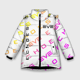 Зимняя куртка для девочек 3D с принтом EVE ECHOES ИВ ЭХО в Белгороде, ткань верха — 100% полиэстер; подклад — 100% полиэстер, утеплитель — 100% полиэстер. | длина ниже бедра, удлиненная спинка, воротник стойка и отстегивающийся капюшон. Есть боковые карманы с листочкой на кнопках, утяжки по низу изделия и внутренний карман на молнии. 

Предусмотрены светоотражающий принт на спинке, радужный светоотражающий элемент на пуллере молнии и на резинке для утяжки. | Тематика изображения на принте: echo | echoes | eve | game | games | logo | online | space | ев онлайн | ев эхо | еве | ив онлайн | ив эхо | игра | игры | космос | лого | логотип | логотипы | онлайн | символ | символы | эхо | эхос