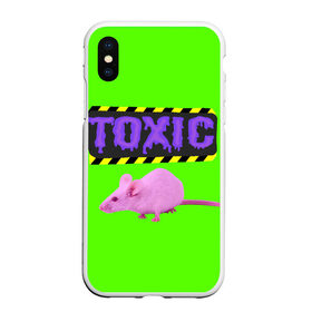 Чехол для iPhone XS Max матовый с принтом Toxic в Белгороде, Силикон | Область печати: задняя сторона чехла, без боковых панелей | Тематика изображения на принте: animals | rat | toxic | животные | крыса | токсик