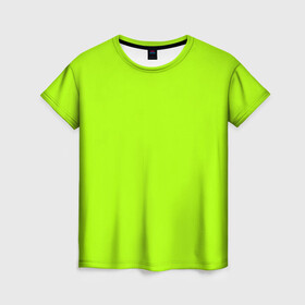 Женская футболка 3D с принтом ACID в Белгороде, 100% полиэфир ( синтетическое хлопкоподобное полотно) | прямой крой, круглый вырез горловины, длина до линии бедер | acid | зеленая | кислотная | однотонная | салатовая