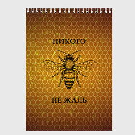 Скетчбук с принтом Никого не жаль в Белгороде, 100% бумага
 | 48 листов, плотность листов — 100 г/м2, плотность картонной обложки — 250 г/м2. Листы скреплены сверху удобной пружинной спиралью | жалеть | жалить | жало | жалость | оса | пчела | сожаление | шмель