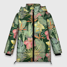 Женская зимняя куртка 3D с принтом Тропические растения и цветы в Белгороде, верх — 100% полиэстер; подкладка — 100% полиэстер; утеплитель — 100% полиэстер | длина ниже бедра, силуэт Оверсайз. Есть воротник-стойка, отстегивающийся капюшон и ветрозащитная планка. 

Боковые карманы с листочкой на кнопках и внутренний карман на молнии | банан | желтый | зеленый | красный | листья | орхидея | пальма | плюмерия | стрелиция | тропики | цветы | экзотика