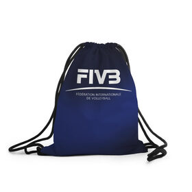Рюкзак-мешок 3D с принтом FIVB Volleyball в Белгороде, 100% полиэстер | плотность ткани — 200 г/м2, размер — 35 х 45 см; лямки — толстые шнурки, застежка на шнуровке, без карманов и подкладки | fivb | voleybal | volleyball | волебол | волейбол | волейбола | волейболист | волейболистка | воллейбол | международная | федерация | фивб