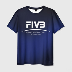 Мужская футболка 3D с принтом FIVB Volleyball в Белгороде, 100% полиэфир | прямой крой, круглый вырез горловины, длина до линии бедер | fivb | voleybal | volleyball | волебол | волейбол | волейбола | волейболист | волейболистка | воллейбол | международная | федерация | фивб