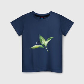 Детская футболка хлопок с принтом reflex листья в Белгороде, 100% хлопок | круглый вырез горловины, полуприлегающий силуэт, длина до линии бедер | relax | зелень | листья