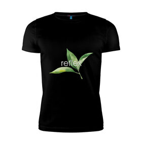 Мужская футболка хлопок Slim с принтом reflex листья в Белгороде, 92% хлопок, 8% лайкра | приталенный силуэт, круглый вырез ворота, длина до линии бедра, короткий рукав | relax | зелень | листья