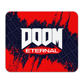 Коврик для мышки прямоугольный с принтом DOOM ETERNAL / ДУМ ЭТЕРНАЛ в Белгороде, натуральный каучук | размер 230 х 185 мм; запечатка лицевой стороны | bfg | brutal | doom | eternal | ethernal | game | games | logo | дум | игра | игры | лого | логотип | логотипы | символ | символы | этернал