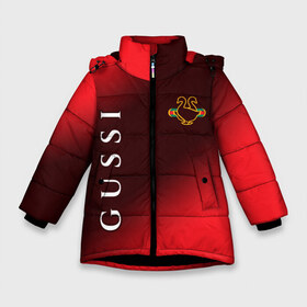 Зимняя куртка для девочек 3D с принтом GUSSI ГУСИ в Белгороде, ткань верха — 100% полиэстер; подклад — 100% полиэстер, утеплитель — 100% полиэстер. | длина ниже бедра, удлиненная спинка, воротник стойка и отстегивающийся капюшон. Есть боковые карманы с листочкой на кнопках, утяжки по низу изделия и внутренний карман на молнии. 

Предусмотрены светоотражающий принт на спинке, радужный светоотражающий элемент на пуллере молнии и на резинке для утяжки. | anti | antibrand | brand | fashion | gucci | gusi | gussi | logo | meme | memes | анти | антибренд | бренд | гуси | гуччи | забавные | лого | логотип | мем | мемы | мода | прикол | приколы | прикольные | символ