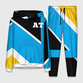 Женский костюм 3D (с толстовкой) с принтом Athletic team blue в Белгороде,  |  | armsport | at | athletic | athletic team | bodybuilding | crossfit | fitnes | gym | life | mma | powerlifting | sport | street | team | traning | workout | ат | атлетизм | бодибилдинг | зож | кросфит | мотивация | спорт | тренажерный зал | тренировки | фи