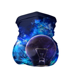 Бандана-труба 3D с принтом НЕОН ЛАМПА в Белгороде, 100% полиэстер, ткань с особыми свойствами — Activecool | плотность 150‒180 г/м2; хорошо тянется, но сохраняет форму | красивая | лампочка | молния | ночь | свет | синяя