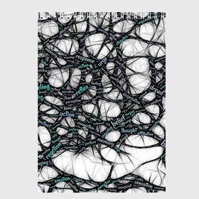 Скетчбук с принтом NEIROLINK в Белгороде, 100% бумага
 | 48 листов, плотность листов — 100 г/м2, плотность картонной обложки — 250 г/м2. Листы скреплены сверху удобной пружинной спиралью | Тематика изображения на принте: абстракция | веном | наука | нейронная сеть | нейроны | превращения | сети | узор | ученые